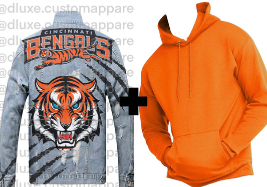 Sports Football Denim/Hoodie Jacket