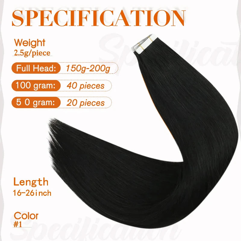 Natural Straight Tape-In Extensions