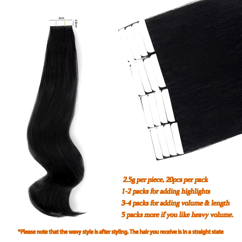 Natural Straight Tape-In Extensions
