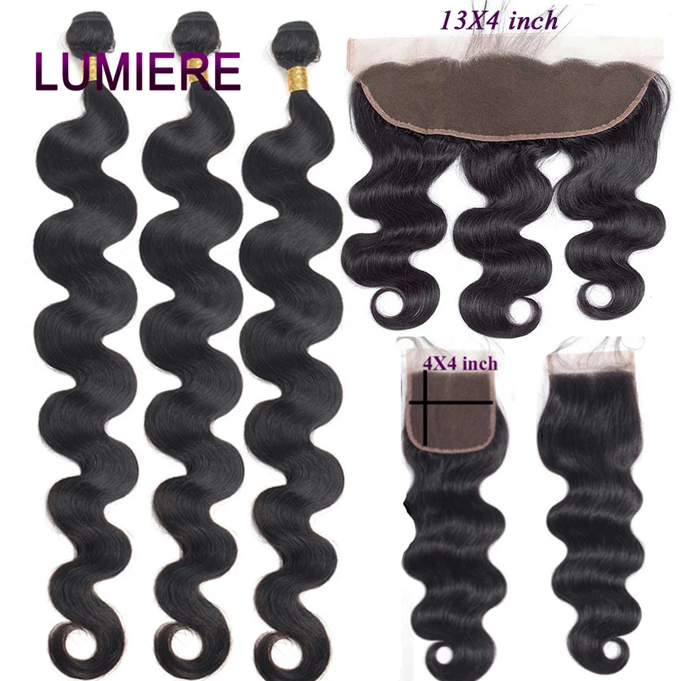 Luxe Body Wave Bundles with HD Lace Closure –Virgin Human Hair