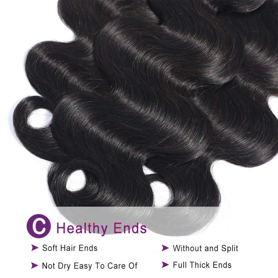 Luxe Body Wave Bundles with HD Lace Closure –Virgin Human Hair