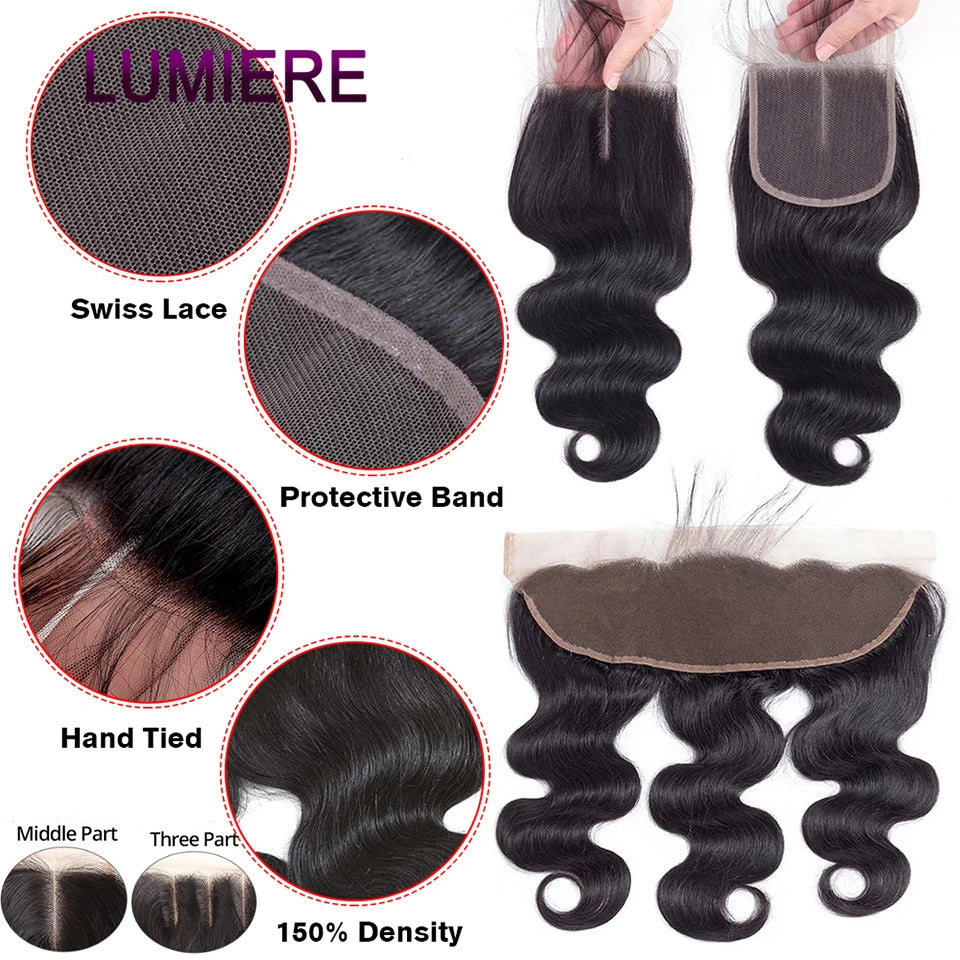 Luxe Body Wave Bundles with HD Lace Closure –Virgin Human Hair