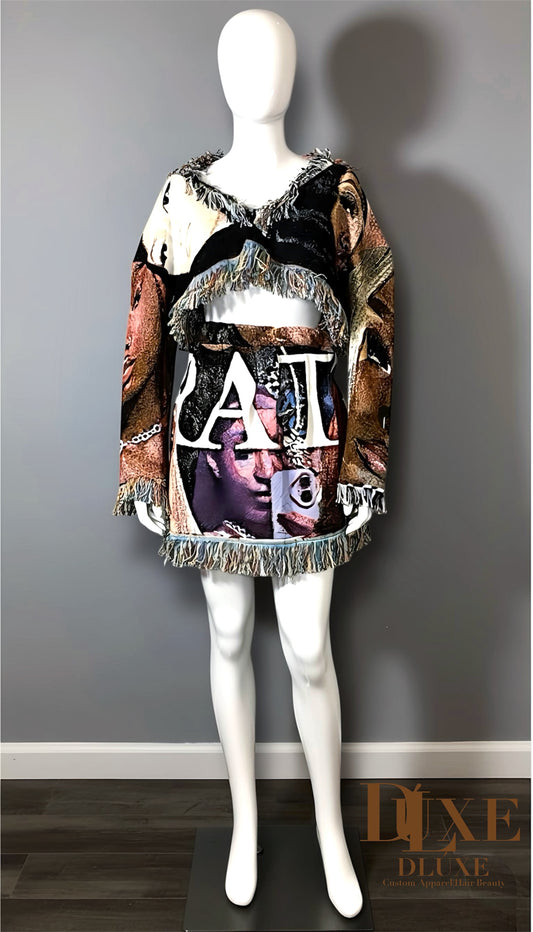 Custom Tapestry Hoodie (Cropped V-Neck)