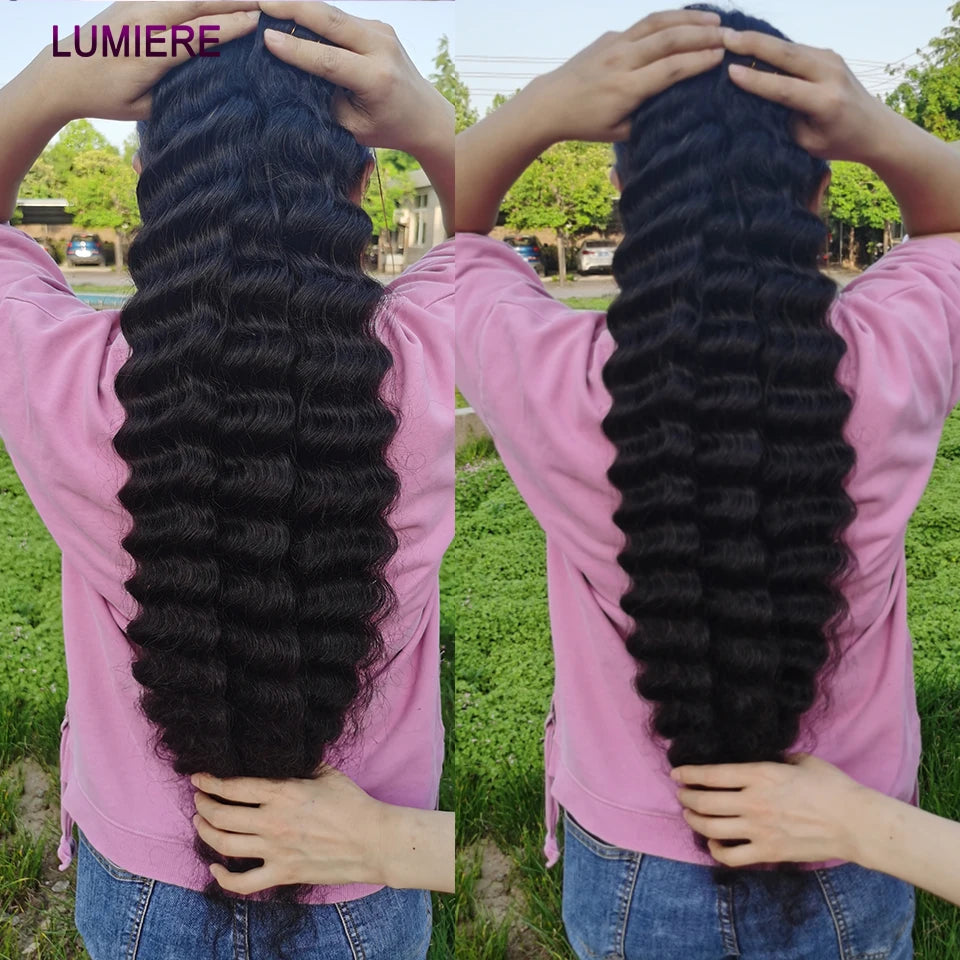Luxe Loose Deep Wave 16A Raw Peruvian Hair Bundles & HD Lace