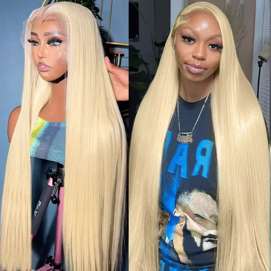 613 Honey Blonde Bone Straight HD Lace Frontal Wig