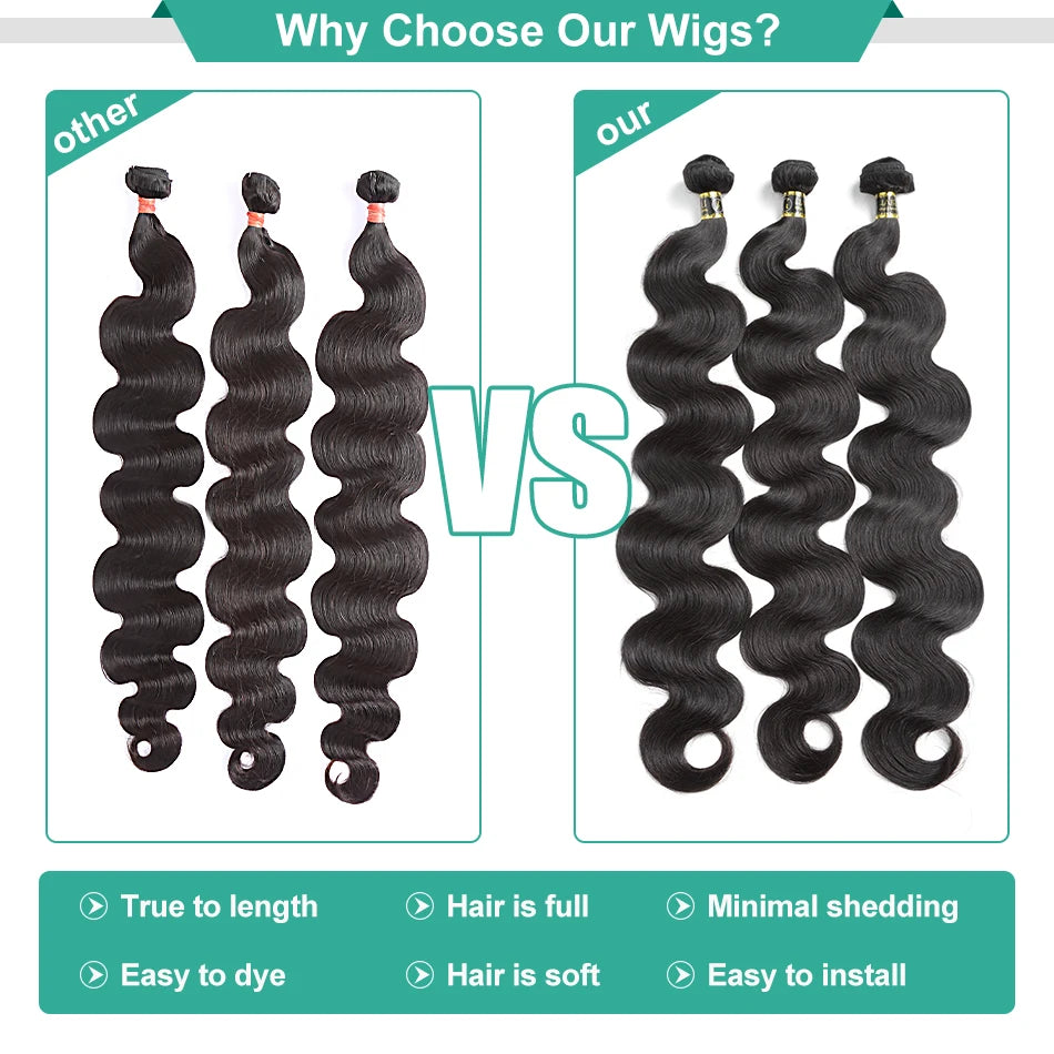 Brazilian Body Wave Bundles: Raw Human Hair