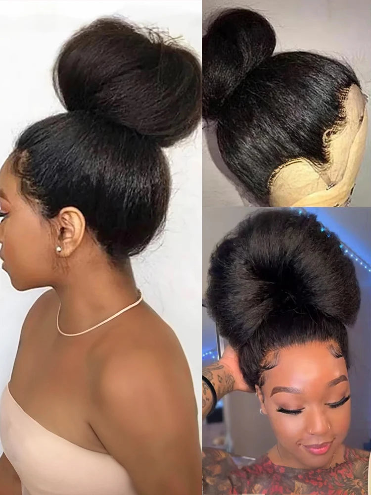 Kinky Straight 360 HD Lace Wig - Yaki Texture Virgin Human Hair