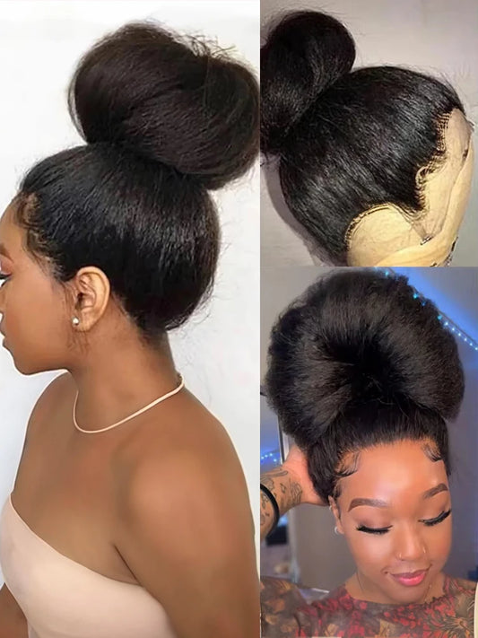 Kinky Straight 360 HD Lace Wig - Yaki Texture Virgin Human Hair