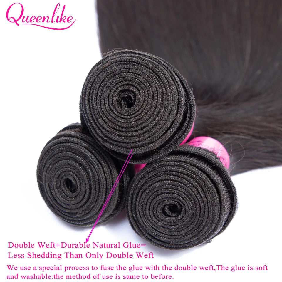 100% Brazilian Raw Human Hair - Straight Bundles with Closure