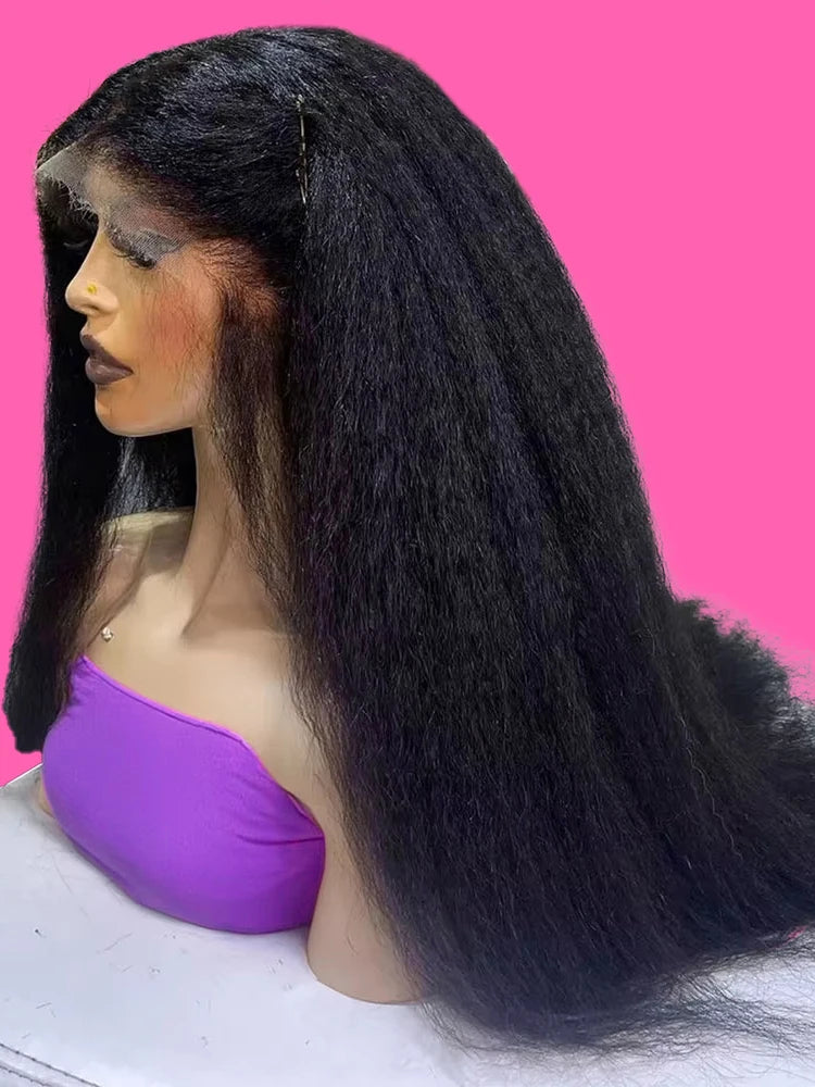 Kinky Straight 360 HD Lace Wig - Yaki Texture Virgin Human Hair