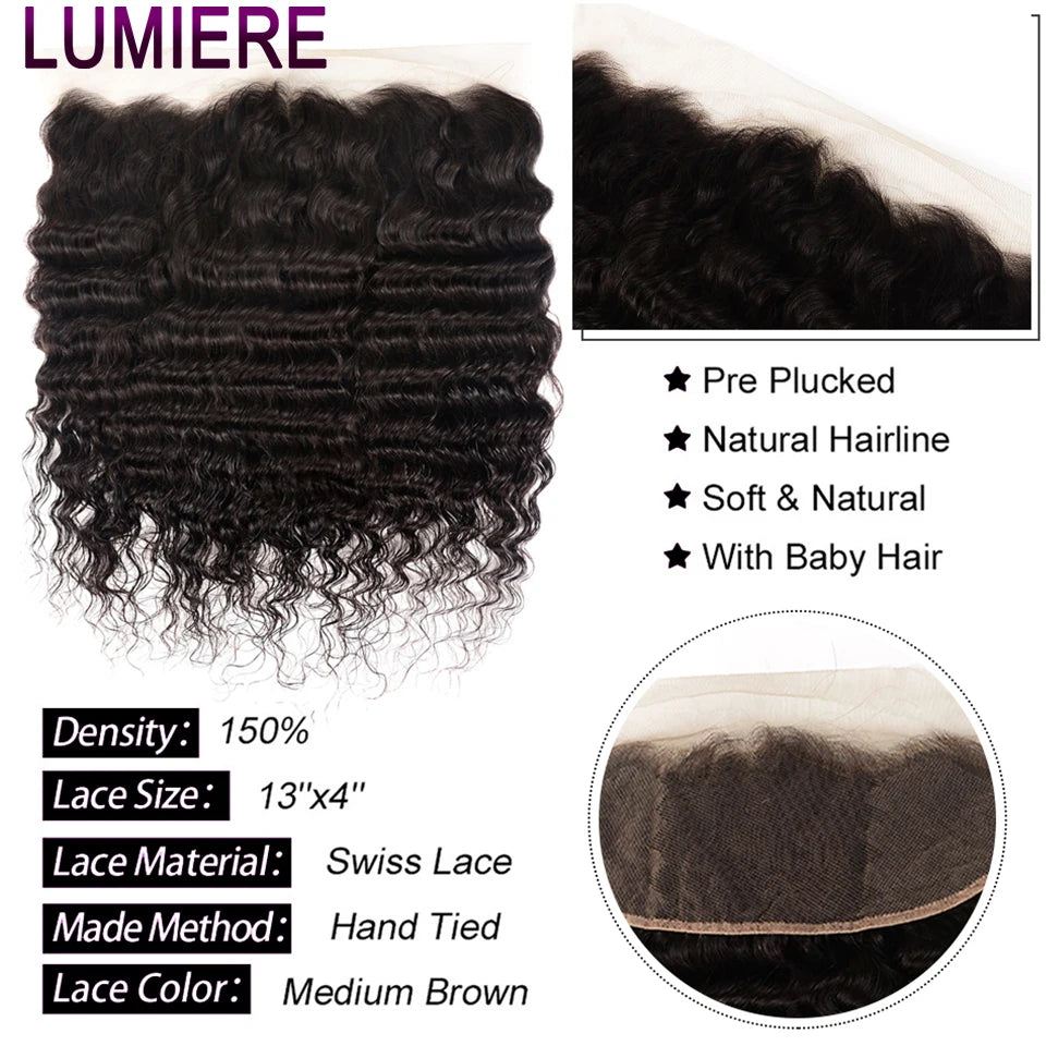 Luxe Loose Deep Wave 16A Raw Peruvian Hair Bundles & HD Lace