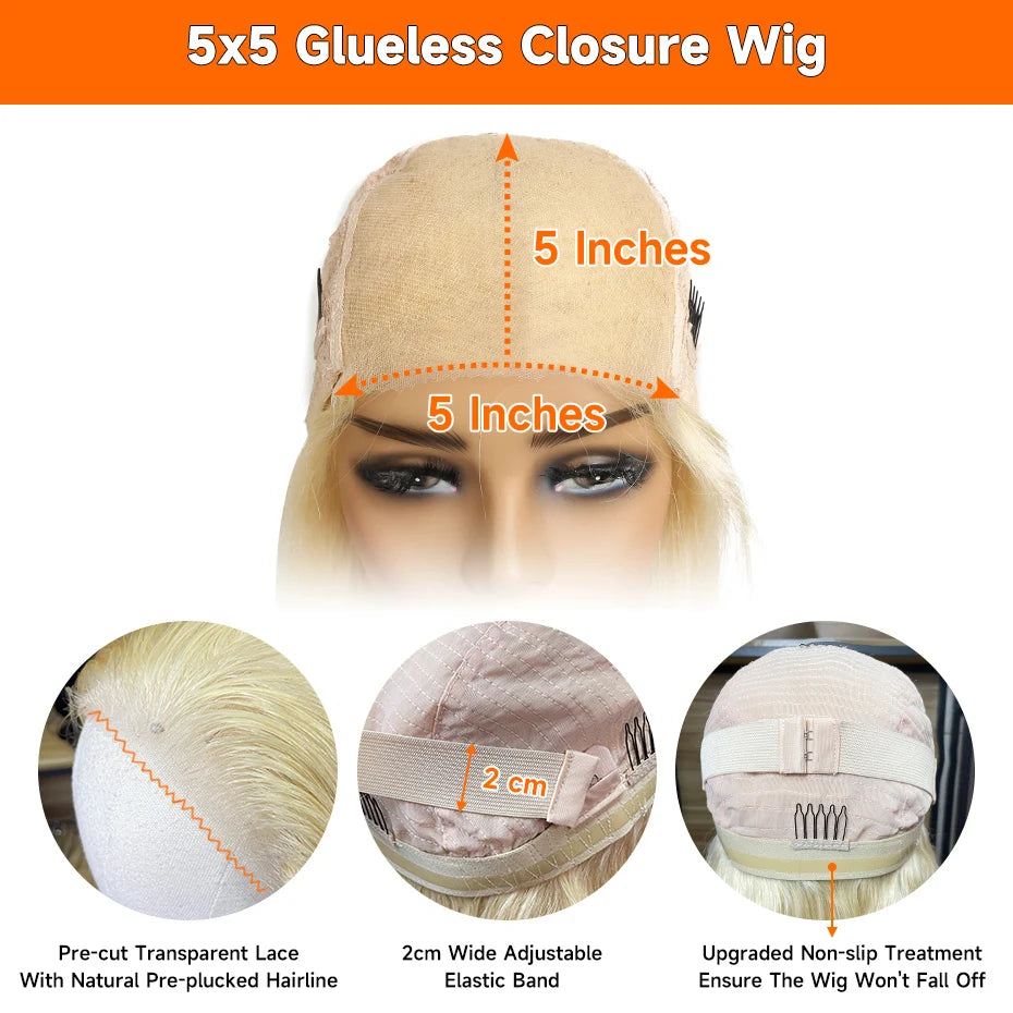 Luxe 613 Blonde Glueless Human Hair Wig
