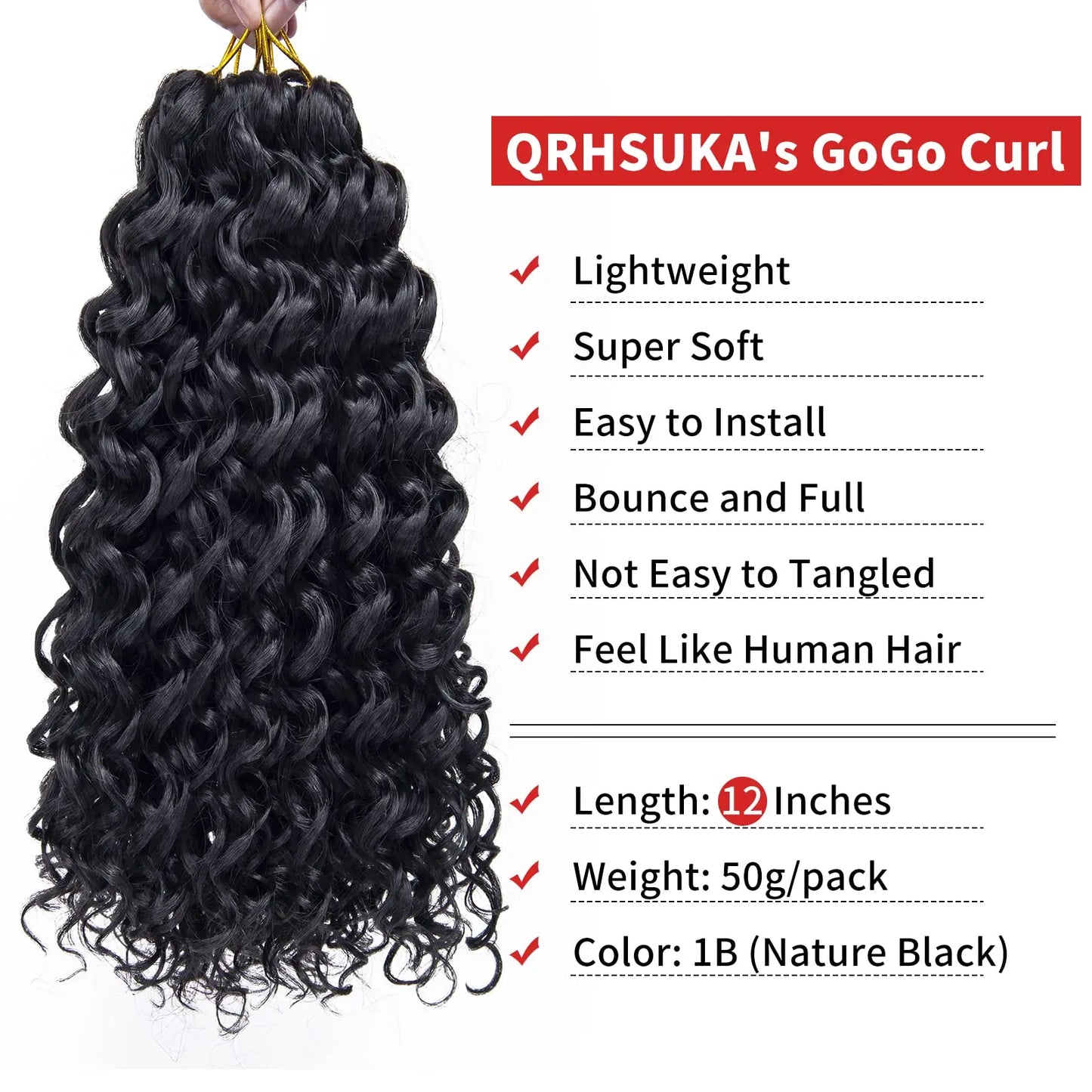 12" Short Curly Crochet Braids - Deep Twist