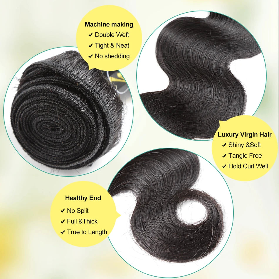 Brazilian Body Wave Bundles: Raw Human Hair