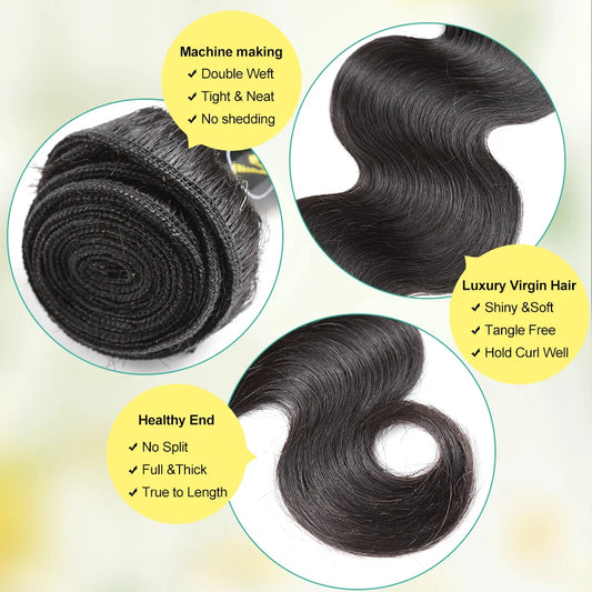 Brazilian Body Wave Bundles: Raw Human Hair