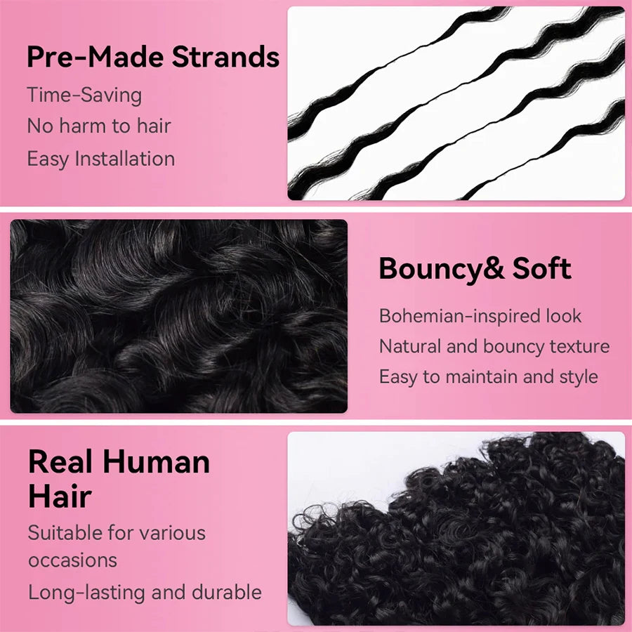 Luxe Burmese Curly Crochet Hair | Raw Human Hair-1B