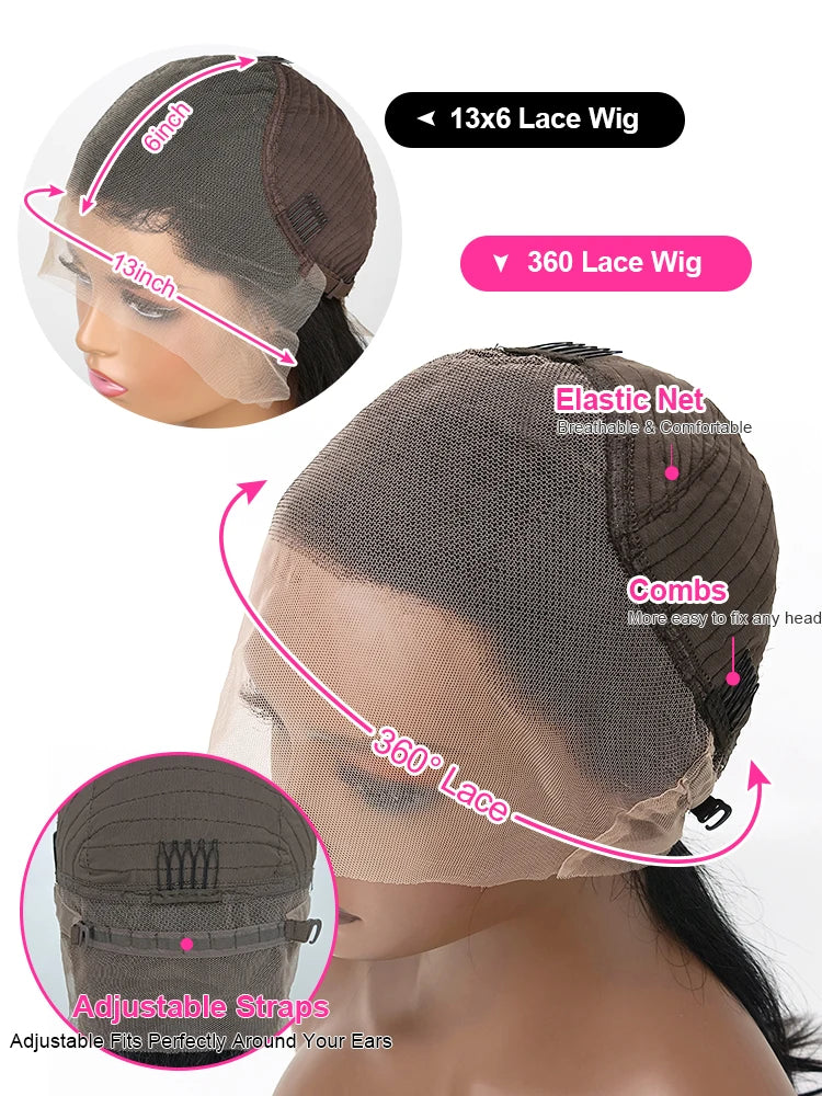 Kinky Straight 360 HD Lace Wig - Yaki Texture Virgin Human Hair