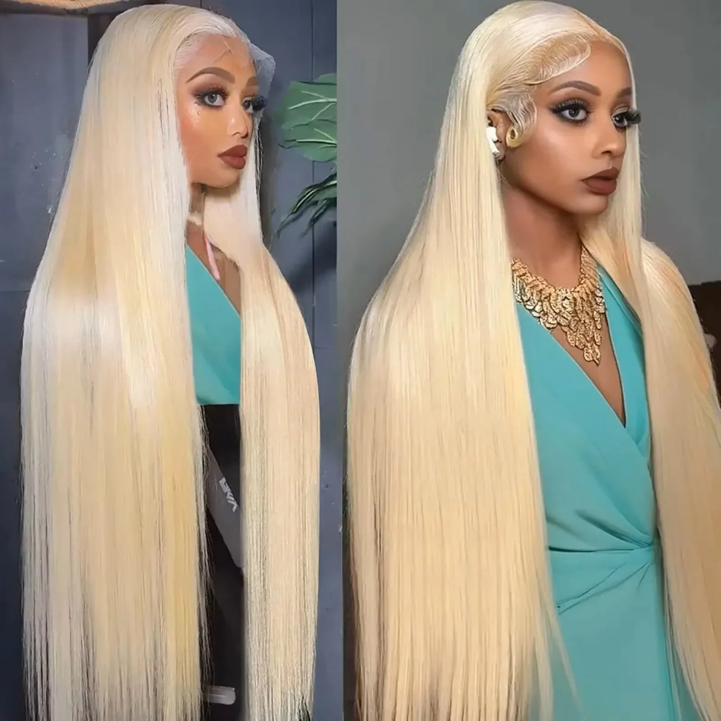 613 Honey Blonde Bone Straight HD Lace Frontal Wig